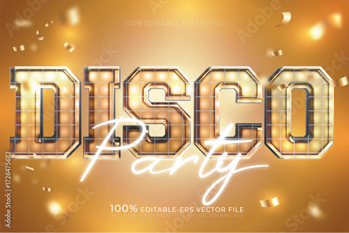 disco party light celebration gold editable text