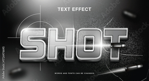 shot bullet target editable text effect	
