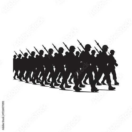 army of soldiers marching