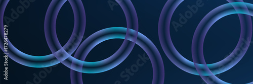 Abstract 3d background with modern futuristic sphere circle blue purple gradient and lights. Vector abstract graphic design banner pattern. suit for bussines, contens design.