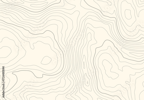Topographic map background with altitude lines. Abstract terrain topography with elevation levels of the relief