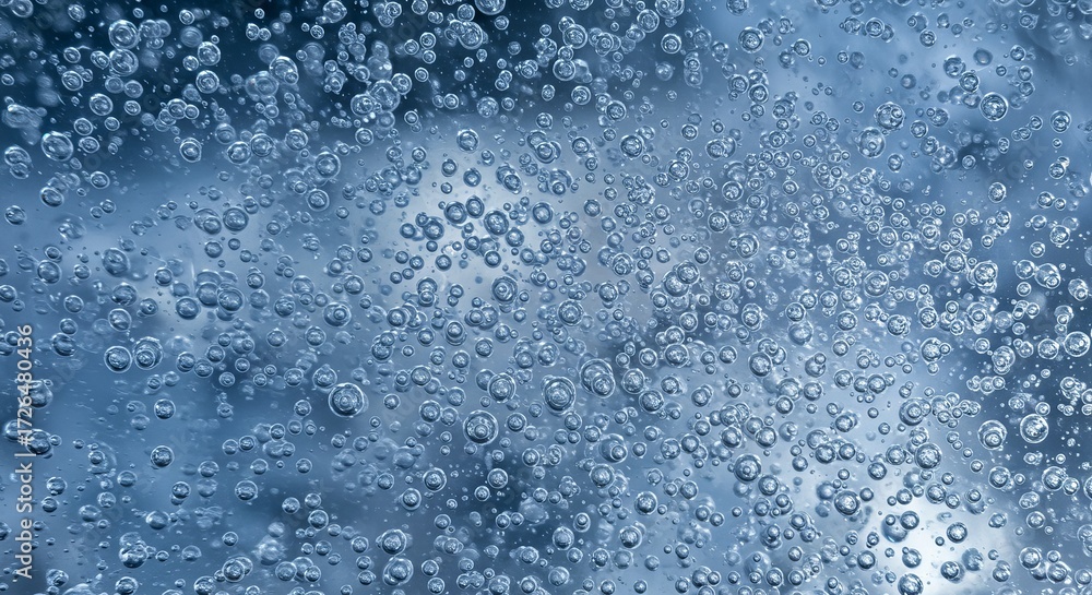 Obraz premium Crystal clear water bubbles create a refreshing, dynamic abstract background texture
