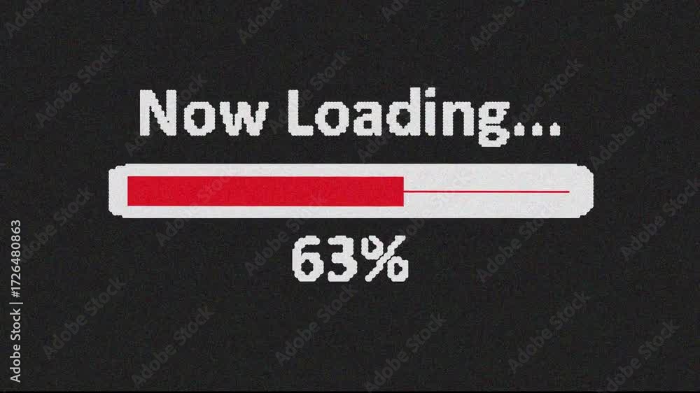 Classic 8-bit loading bar animation in pixel art style, retro video ...