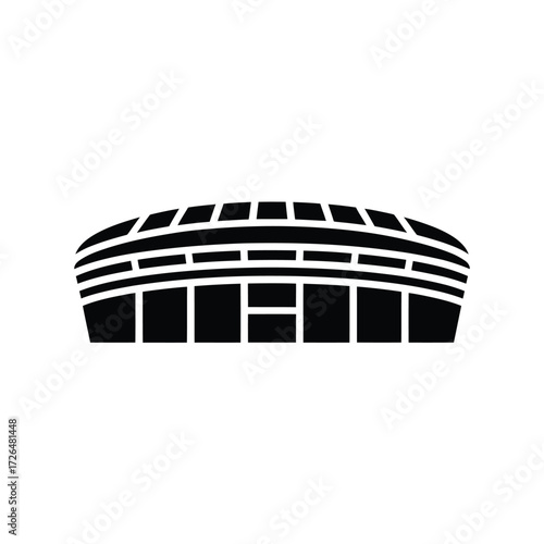 Modern stadium silhouette icon representing sports and entertainment venues