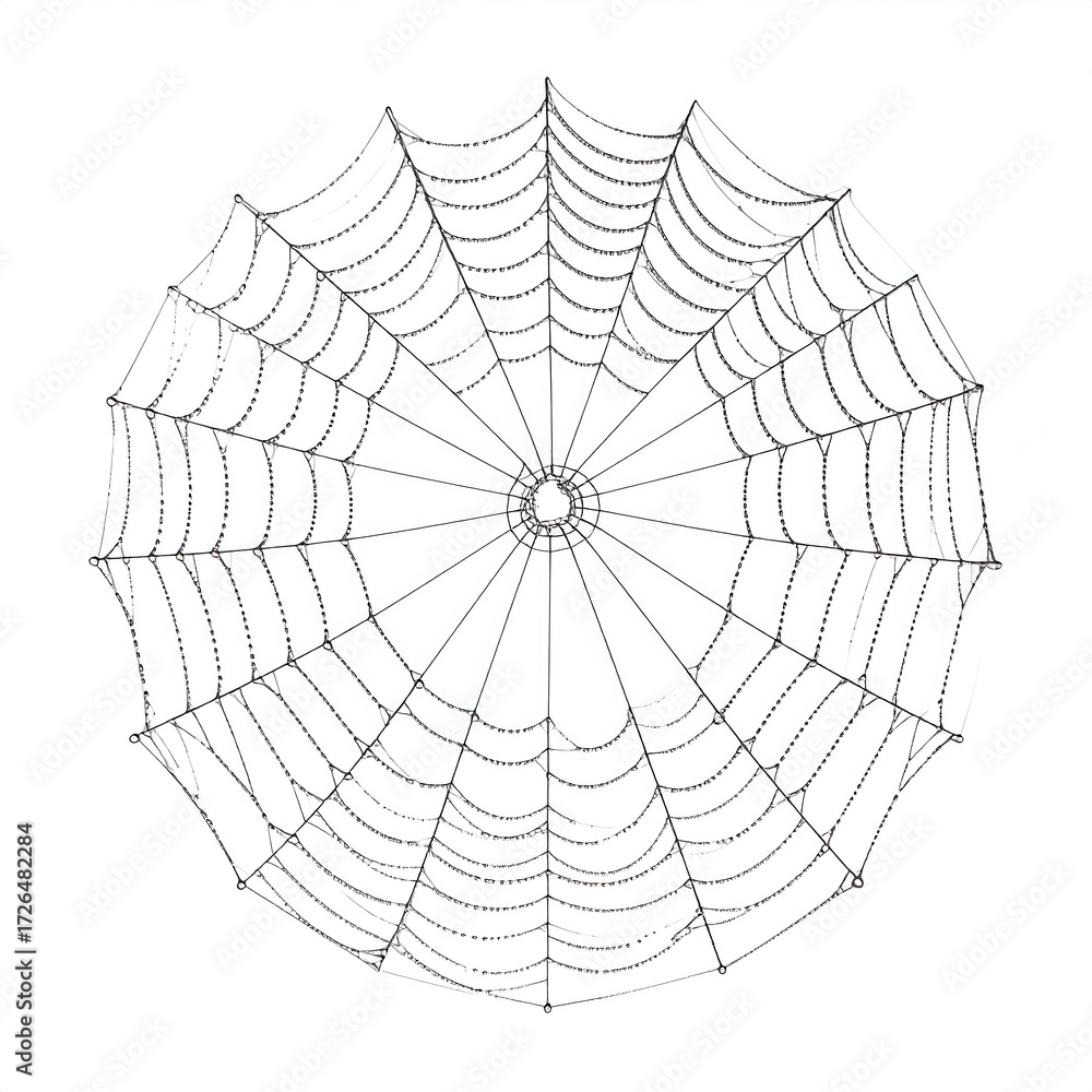 Obraz premium Circular spider web drawing