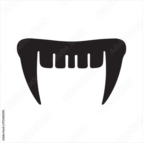 Vampire Fangs icon silhouette vector with white background