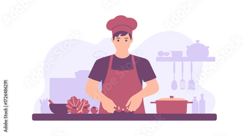 Chef Preparing Food in the Kitchen Culinary Arts, Cooking, and Food Preparation