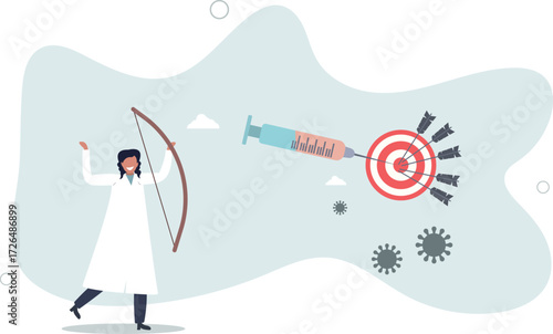 COVID-19 vaccine discovery success, vaccination effect to create 100 percent antibody on Coronavirus concept.life and employment of people.