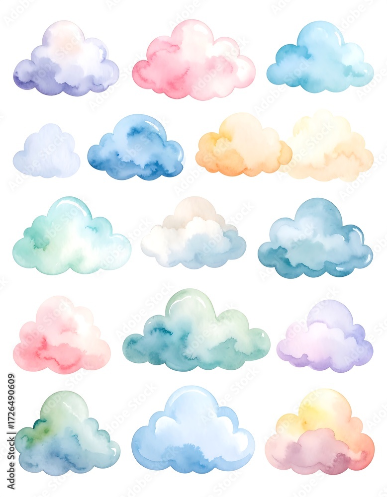 Fototapeta premium Pastel clouds collection