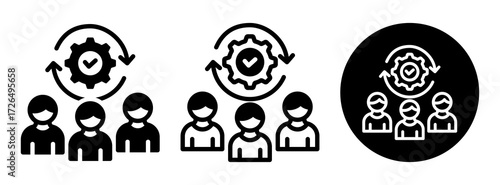 Effective Teamwork Icon Collection Glyph & Mixed Style