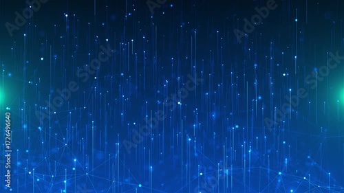 Wallpaper Mural Animation of glowing plexus network vertical streams of rising light flares. for technology backgrounds, digital data flow concepts, AI visuals, futuristic innovation, and cyber connectivity themes. Torontodigital.ca