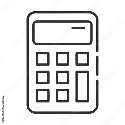 Sleek calculator icon offering a modern symbol for financial calculations, budgeting, and accounting needs, ideal for web and app design projects
