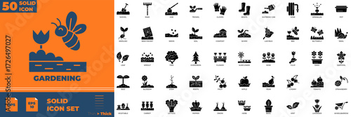 Gardening Solid Icon Set