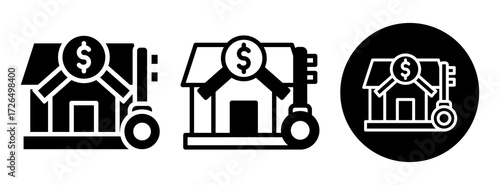 House Rental Icon Collection Glyph & Mixed Style