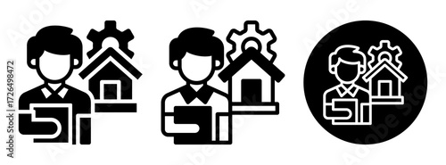 Property Manager Icon Collection Glyph & Mixed Style