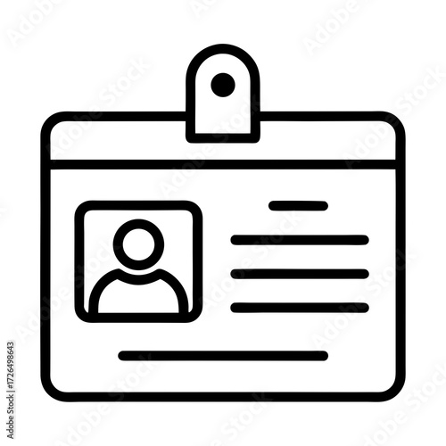 Modern employee ID badge icon for security access and identification, a professional and sleek design symbolizing authorization and membership