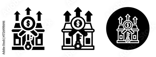 Rental Income Icon Collection Glyph & Mixed Style