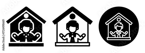 House Owner Icon Collection Glyph & Mixed Style