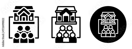 Community Property Icon Collection Glyph & Mixed Style