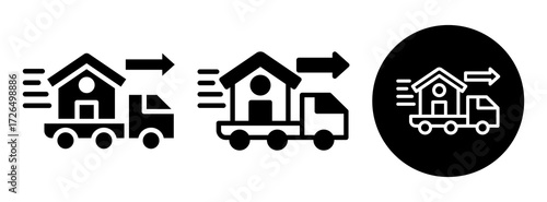 Moving Home Icon Collection Glyph & Mixed Style