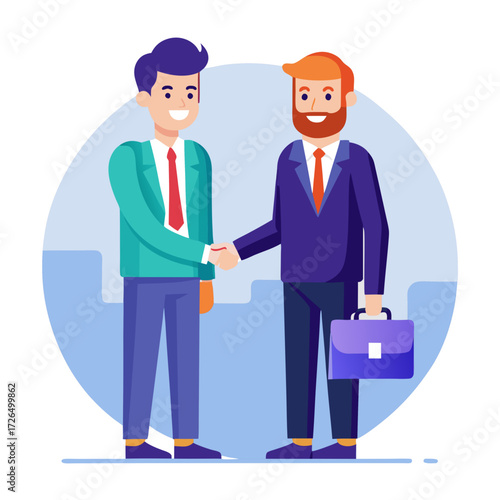 Successful business deal reached as two professionals shake hands, symbolizing partnership and agreement for corporate growth and mutual benefits