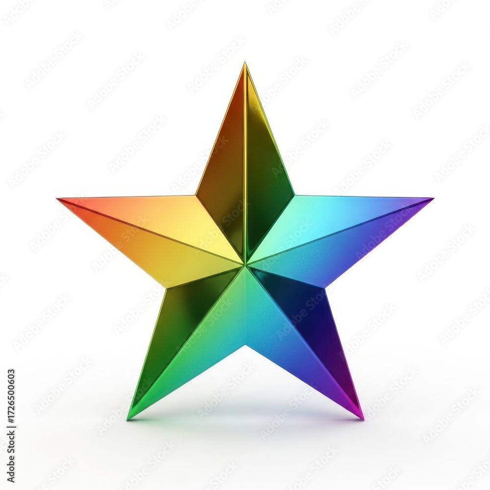 Obraz premium Radiant rainbow star shape symbolizing hope and positivity with bright vibrant colors