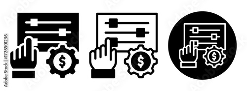 Cost Control Icon Collection Glyph & Mixed Style
