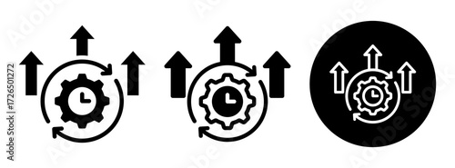 Process Improvement Icon Collection Glyph & Mixed Style