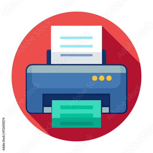 Professional printer icon for office efficiency and document management solutions, ideal for streamlining workflows and enhancing productivity, vector design