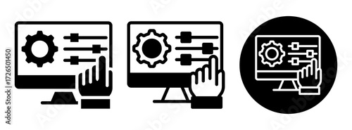 Control System Icon Collection Glyph & Mixed Style