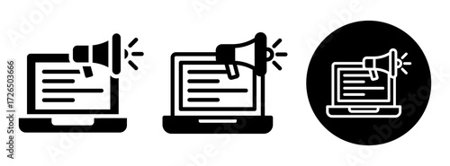 Online Marketing Icon Collection Glyph & Mixed Style