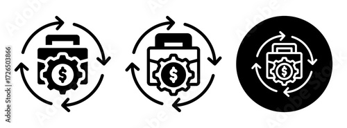 Business Automation Icon Collection Glyph & Mixed Style