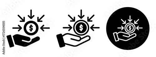 Revenue Streams Icon Collection Glyph & Mixed Style