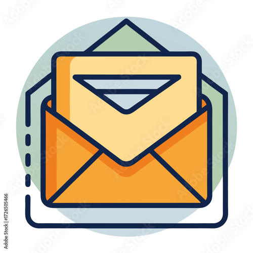 Fresh inbox illustration featuring an open envelope with a letter ready for reading, perfect for newsletters, announcements, and digital correspondence