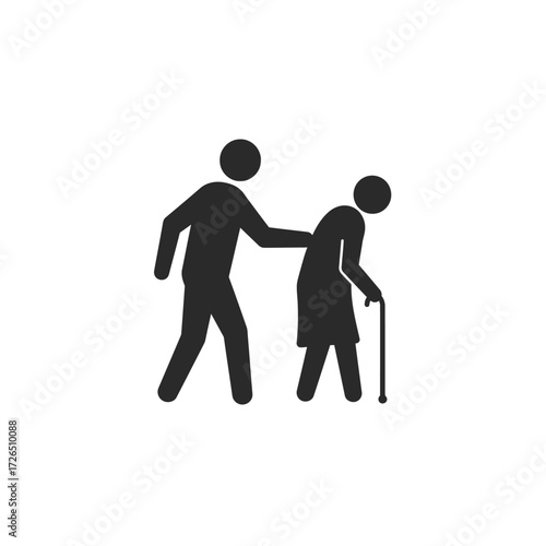 Elderly Caregiver Supporting Senior Citizen.