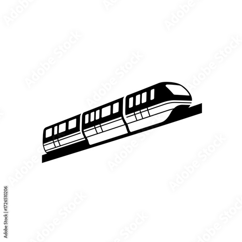 Modern Transportation System Elevated Train Monorail Rapid Transit Urban Commuter Public Transport.