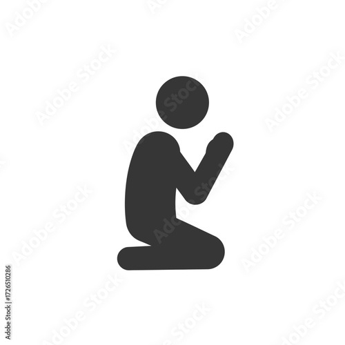 Person Kneeling in Prayer.