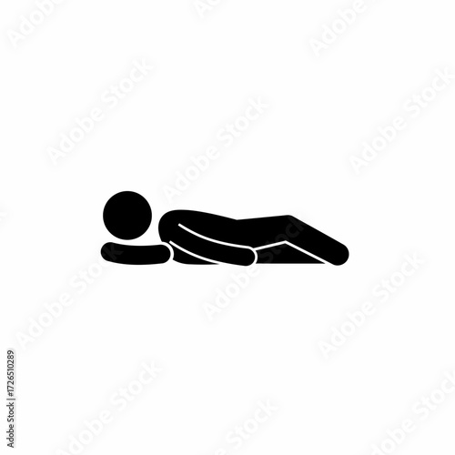 Person Lying Down Relaxed Posture Resting Sleeping Comfortable Position Peaceful Scene.