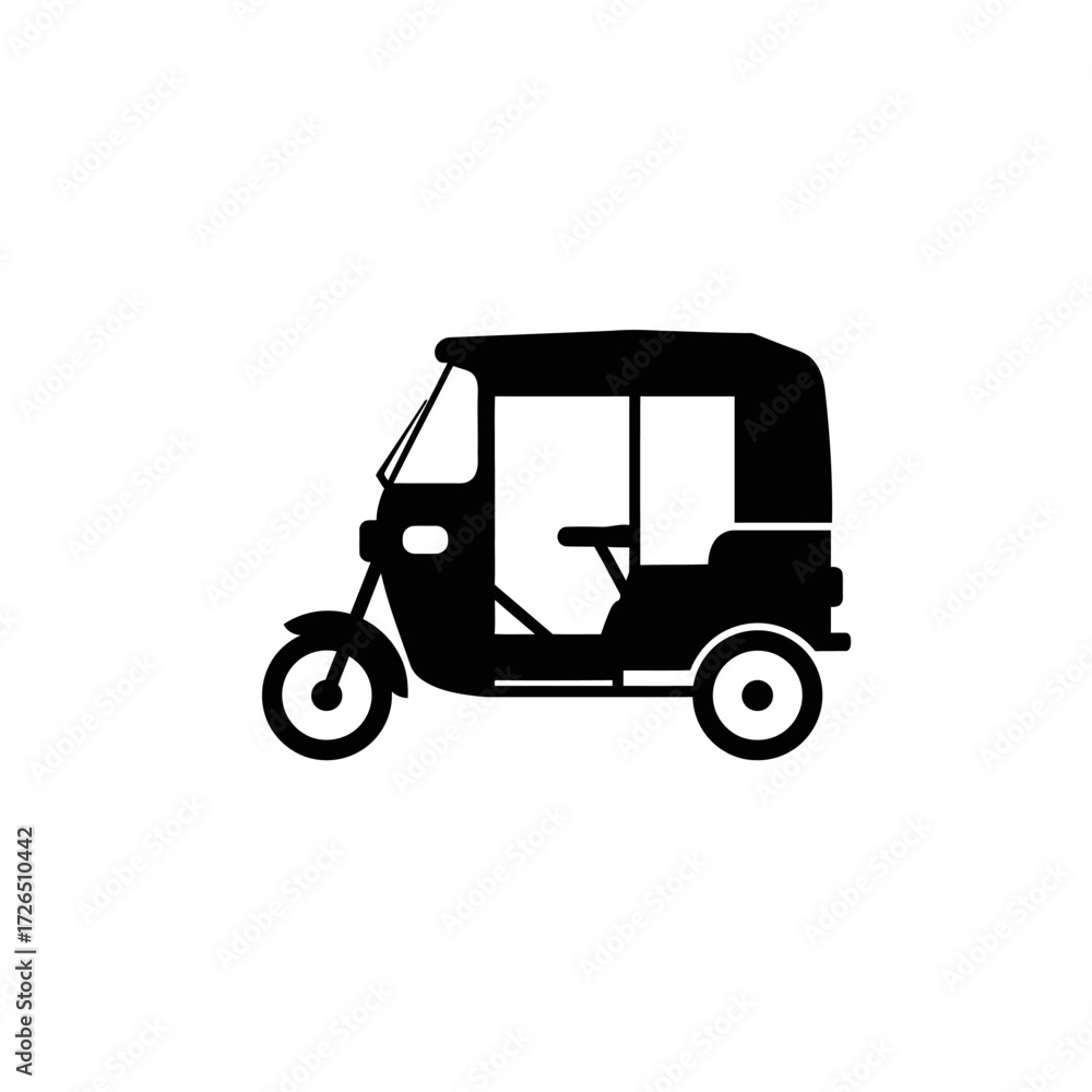 Side View of a ThreeWheeled Passenger Vehicle. Side View of a ThreeWheeled Passenger Vehicle.