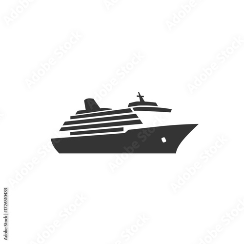 Silhouette of a Cruise Ship Focus on Vessel Design.