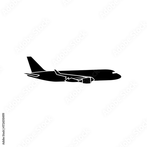 Silhouette of a Commercial Airplane in Flight.