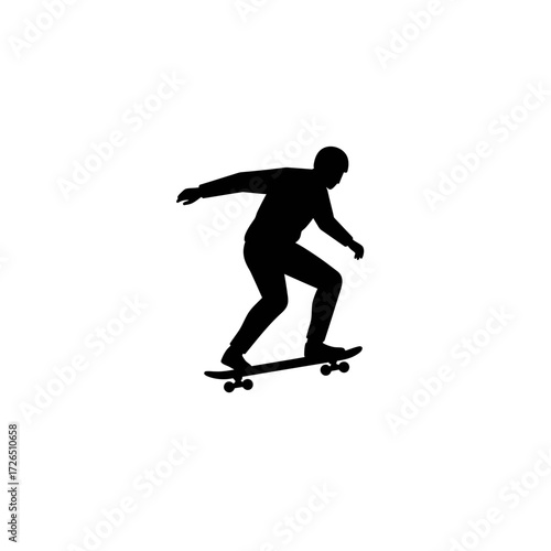 Skateboarding action silhouette focused on a person skateboarding dynamic pose extreme sport active lifestyle urban culture.