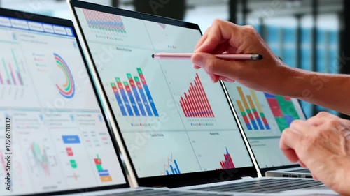 Business Stock Chart Dashboard On Computer