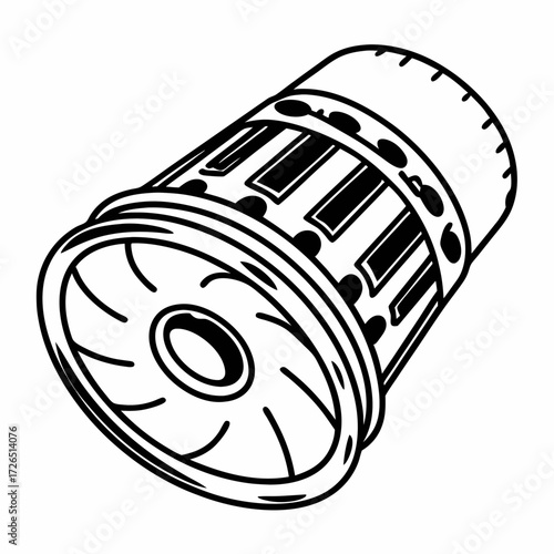 Bobbin case for sewing machine isolated on white background  