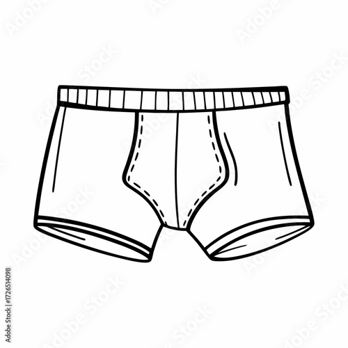 Sketch of a boxer brief showcasing stitching details  