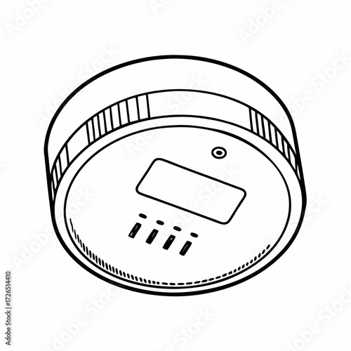 CO detector outline with display and sensor indicators  