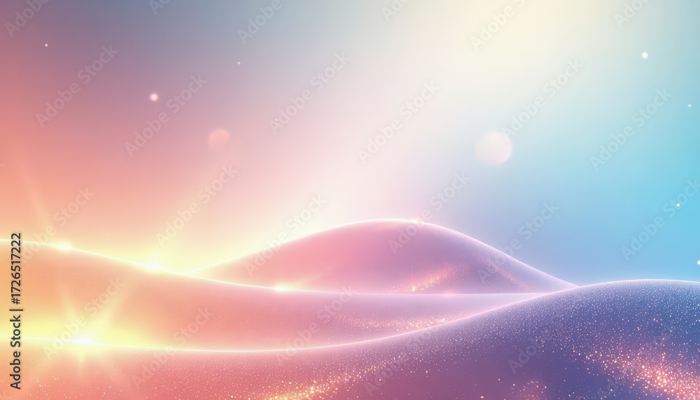 Fototapeta premium Abstract Landscape Background Colorful Gradient and Glowing Light