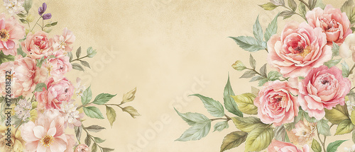 Elegant floral card with delicate flowers, perfect for greetings, invitations, and romantic or seasonal designs.