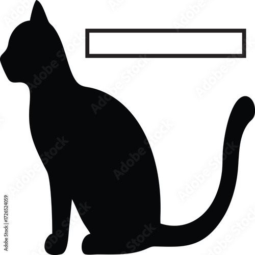 Silhouette of a black cat sitting, a simple and elegant design for various applications