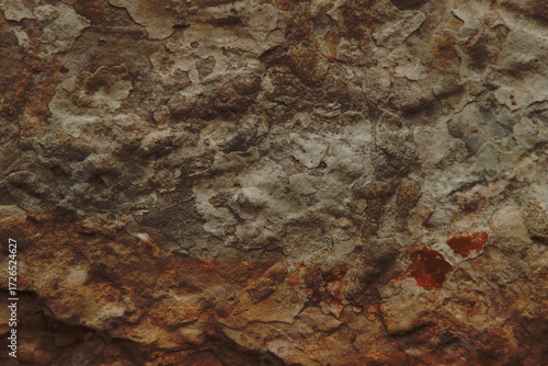 Autumn trend Burnt Wood. Burnt Wood color. Autumn style. Rock texture. Geodesy and geology. Burnt Wood tinted minerals.